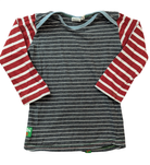 Oishi-m Long-Sleeve T-Shirt, Grey and red stripe, 3