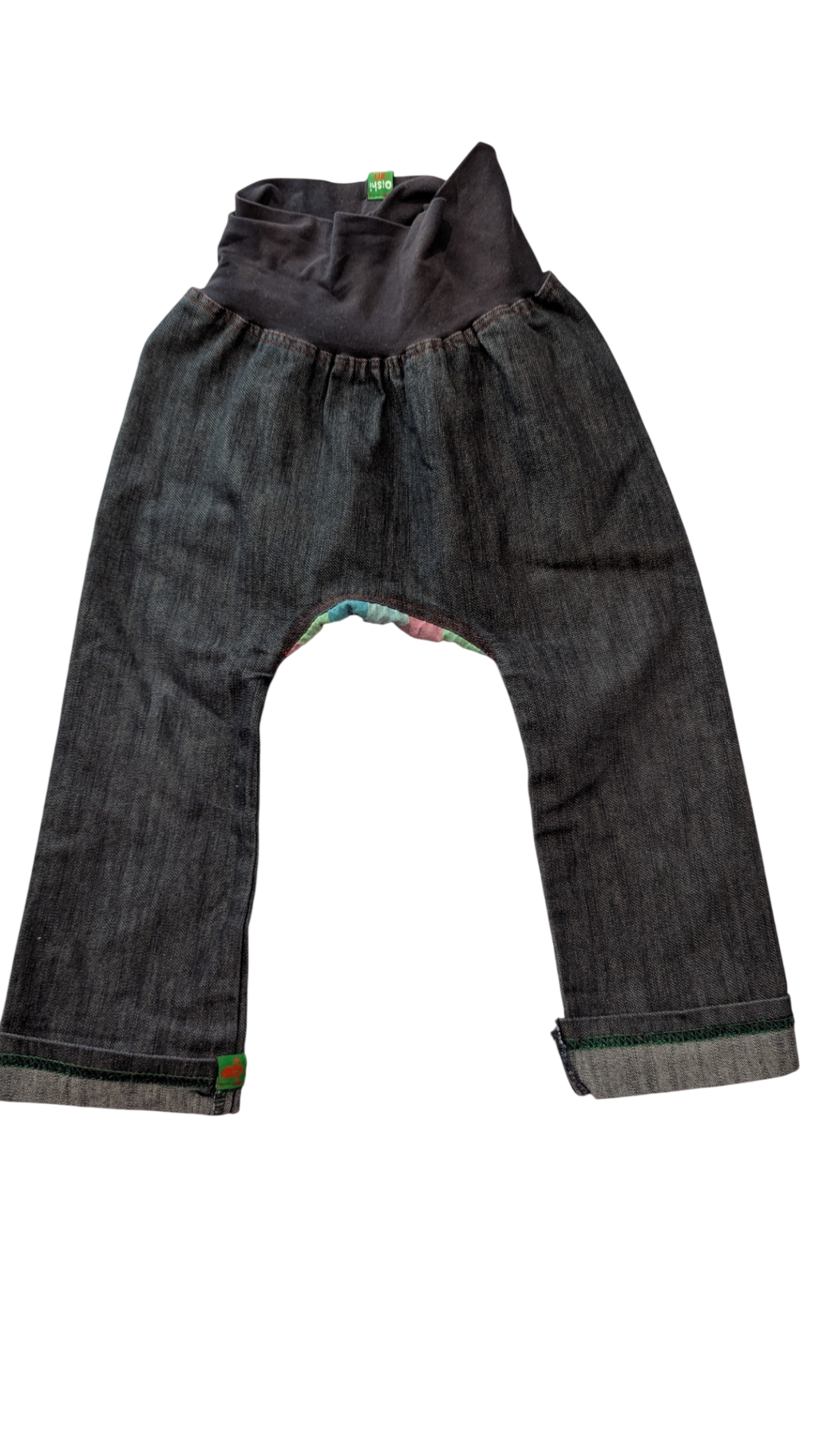 Oishi-m Pants, Dark denim/plaid patchwork, 3