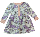 Kip&Co Dress, Purple, pink, swan print, 5