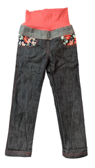 Oishi-m Pants, Dark denim/coral and floral accents, 5