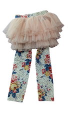 Rock Your Kid Tutu Leggings, Pink/White floral, 3