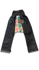 Oishi-m Pants, Dark denim/plaid patchwork, 3