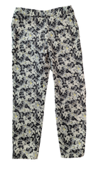 Zara Jeans, White/black/yellow floral, 7