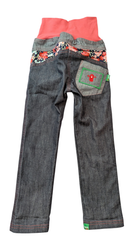 Oishi-m Pants, Dark denim/coral and floral accents, 5
