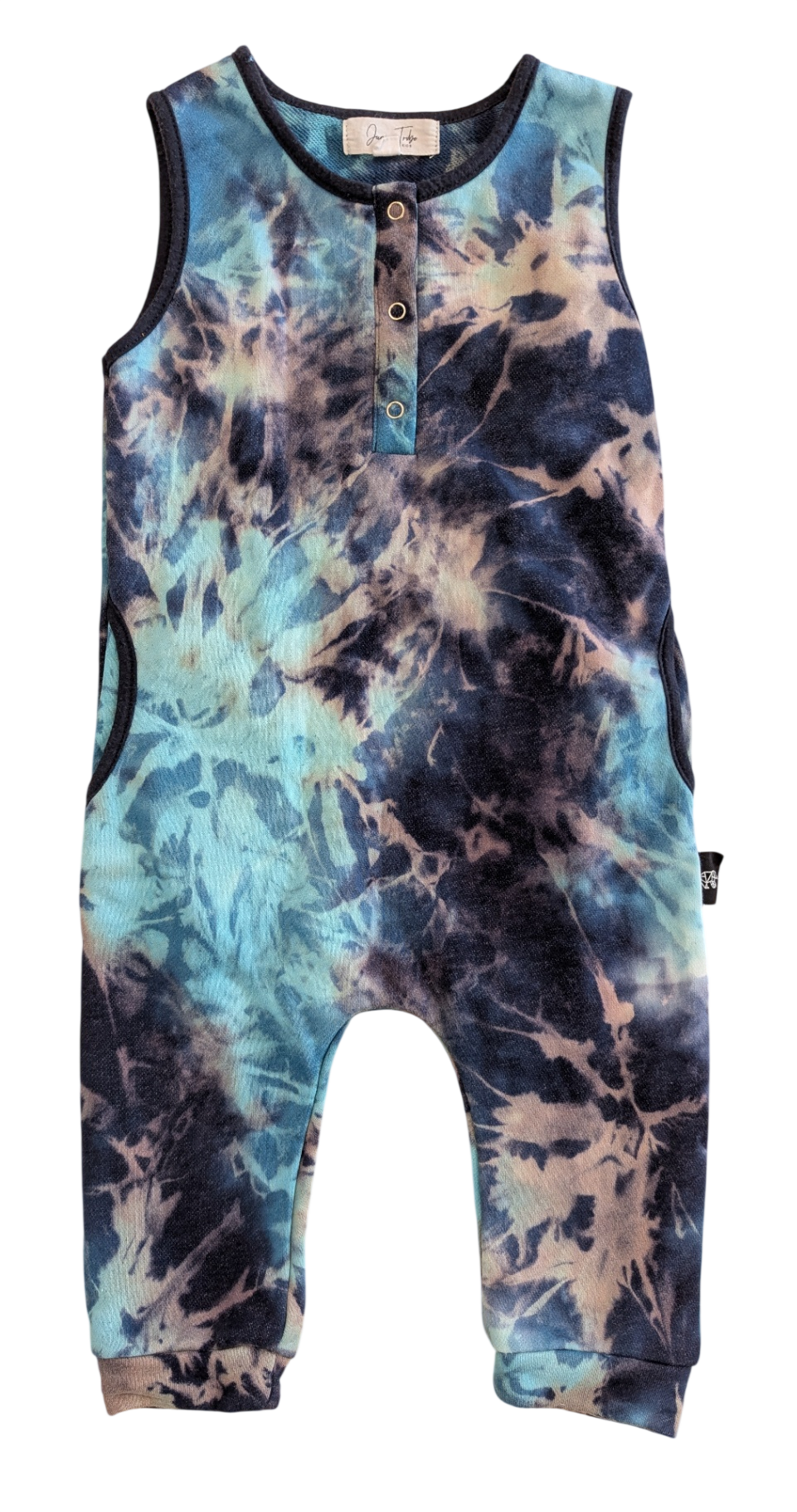 Junior Tribe Jumpsuit, Blue Tie dye, 3