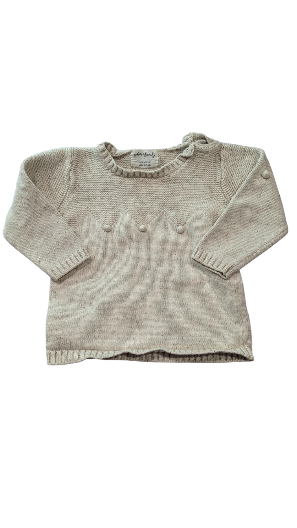Wilson and Frenchy Jumper, Cream speckle, 1