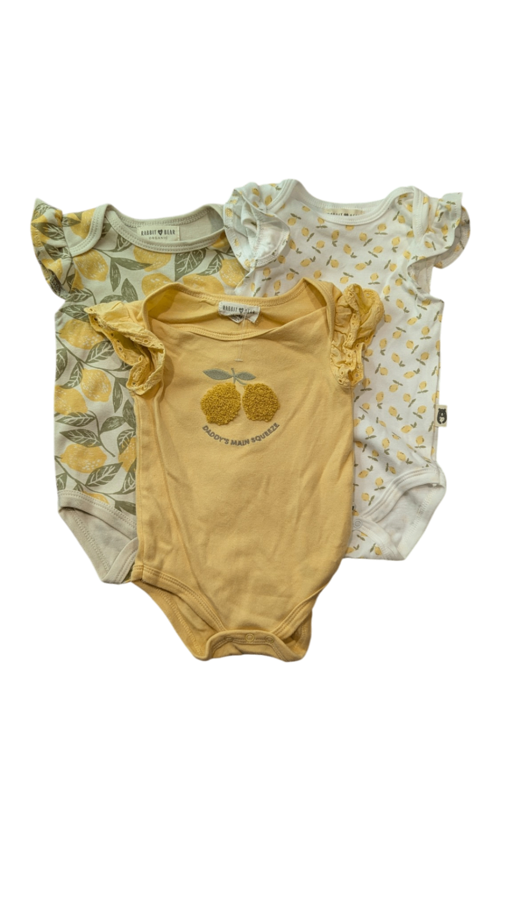 Rabbit & Bear Organic Bodysuit, Multi Lemons, 3-6M
