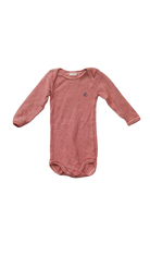 Petit Bateau Bodysuit, Red White Stripes, 6M