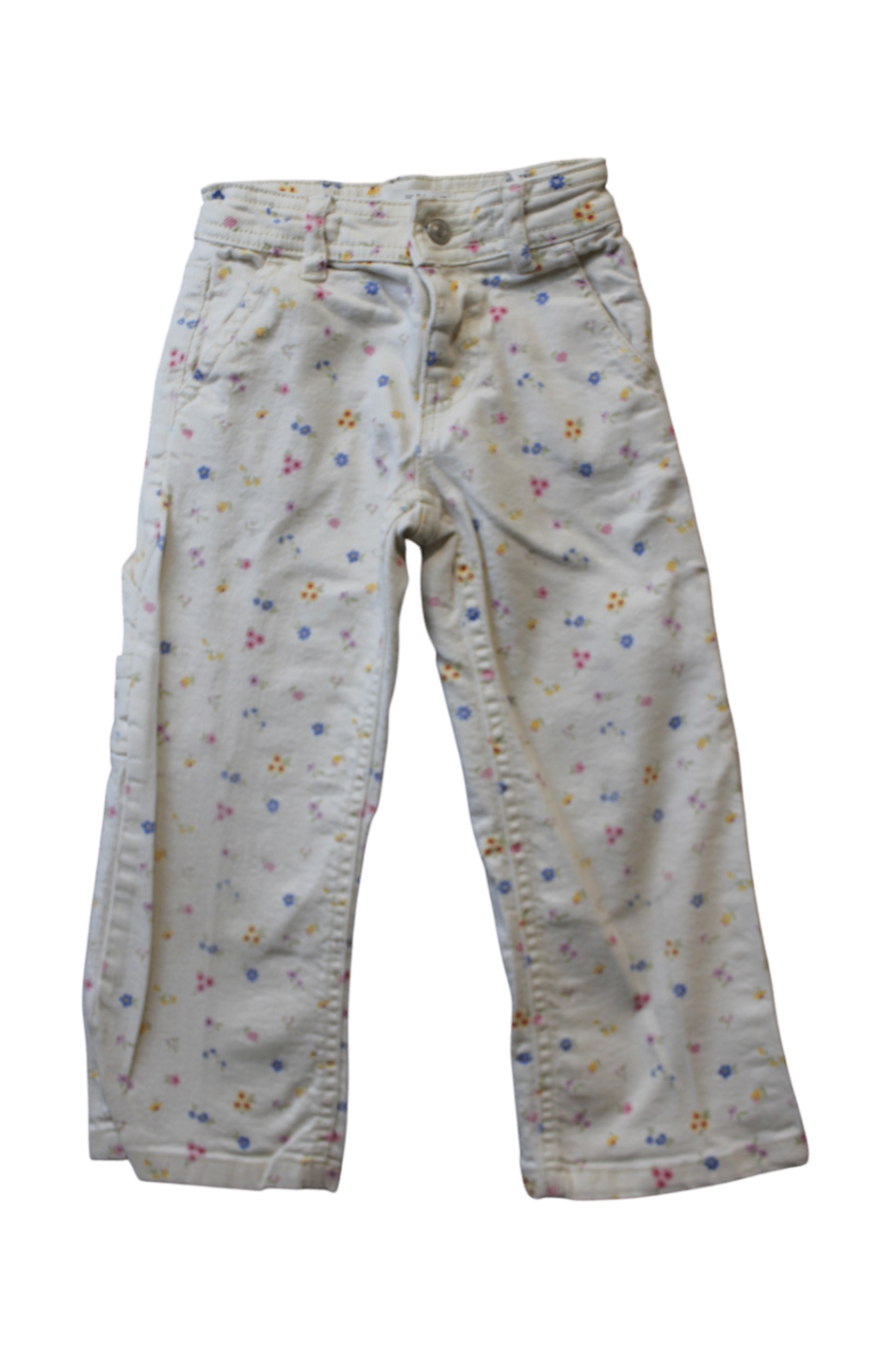 Zara Pants, White with multicolour floral print, 3-4 years / 104
