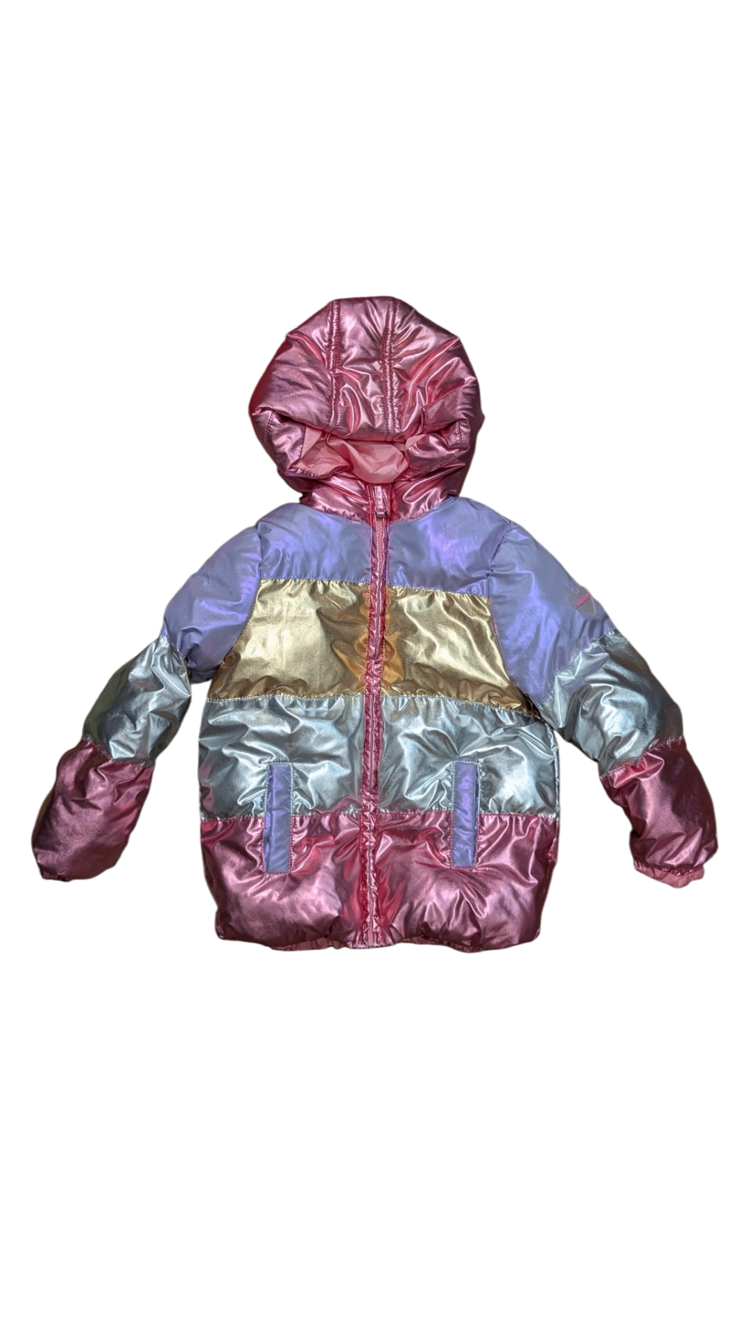 Milkshake Puffer Jacket, Metallic Pink Purple Gold Silver, 5