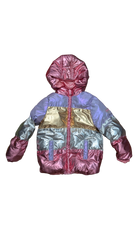 Milkshake Puffer Jacket, Metallic Pink Purple Gold Silver, 5