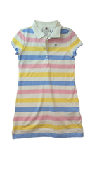 Tommy Hilfiger Dress, White Blue Yellow Pink Stripes, 6-7Y