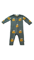 Jack & Milly Playsuit, Green w Bee Prints, 0