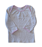 Sapling Long-Sleeve T-Shirt, White w Pink and Grey Pattern, 3-6M