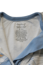 Sapling Jumpsuit, White with blue accents, 0-3m