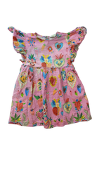Gorman Playground Dress, Pink w Multi Heart Prints, 3-4Y