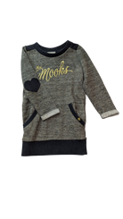 Mini Mooks Dress, Grey Metallic Gold, 3