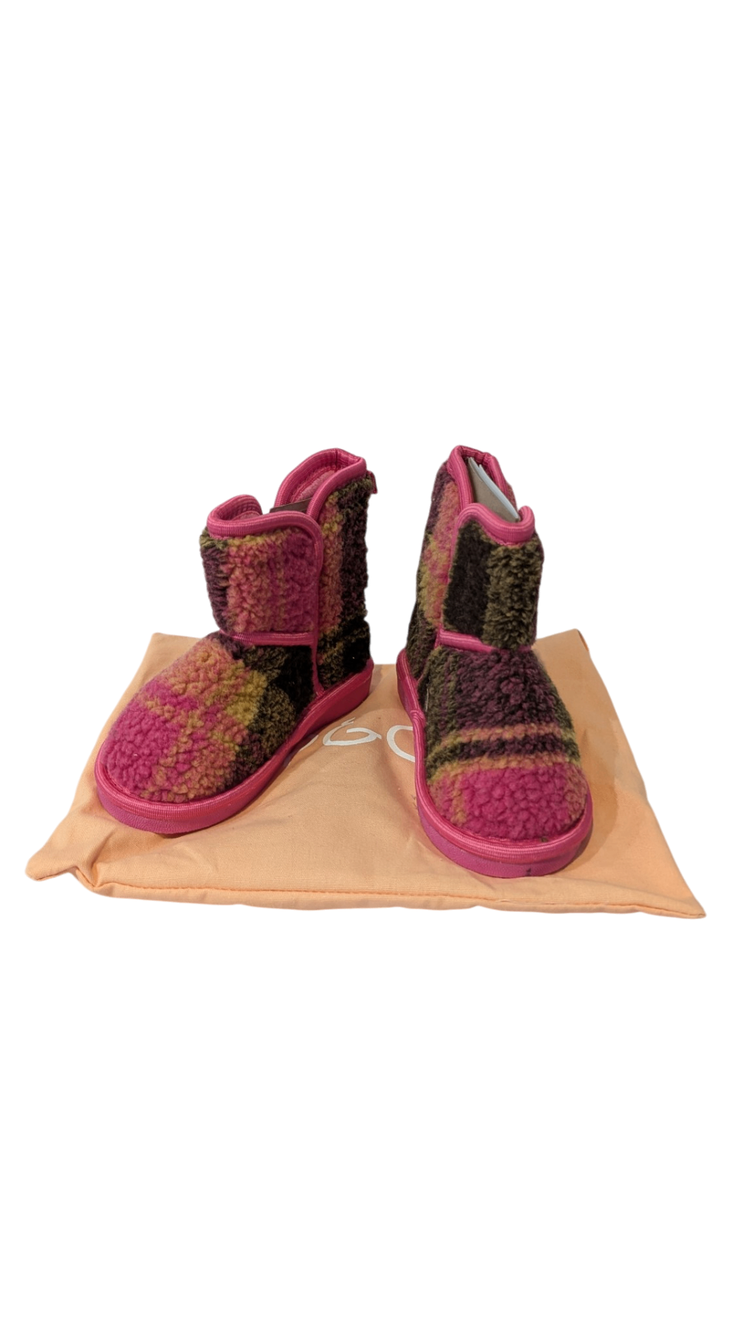 Kip & Co Boots, Pink Olive Plaid, EUR 27/28