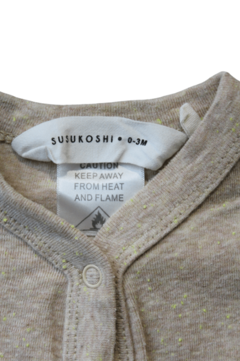 SUSUKOSHI Cardigan, Beige melange with neon flecks, 0-3M