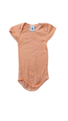 Petit Bateau Bodysuit, Orange White Stripes, 12M