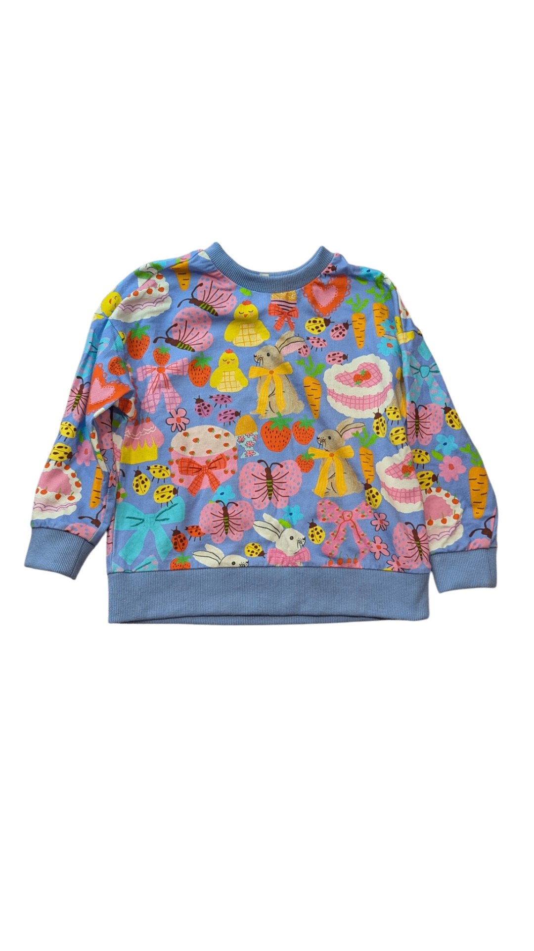 Little Princess Highway Jumper, Blue with Multi Bunny Prints, 4
