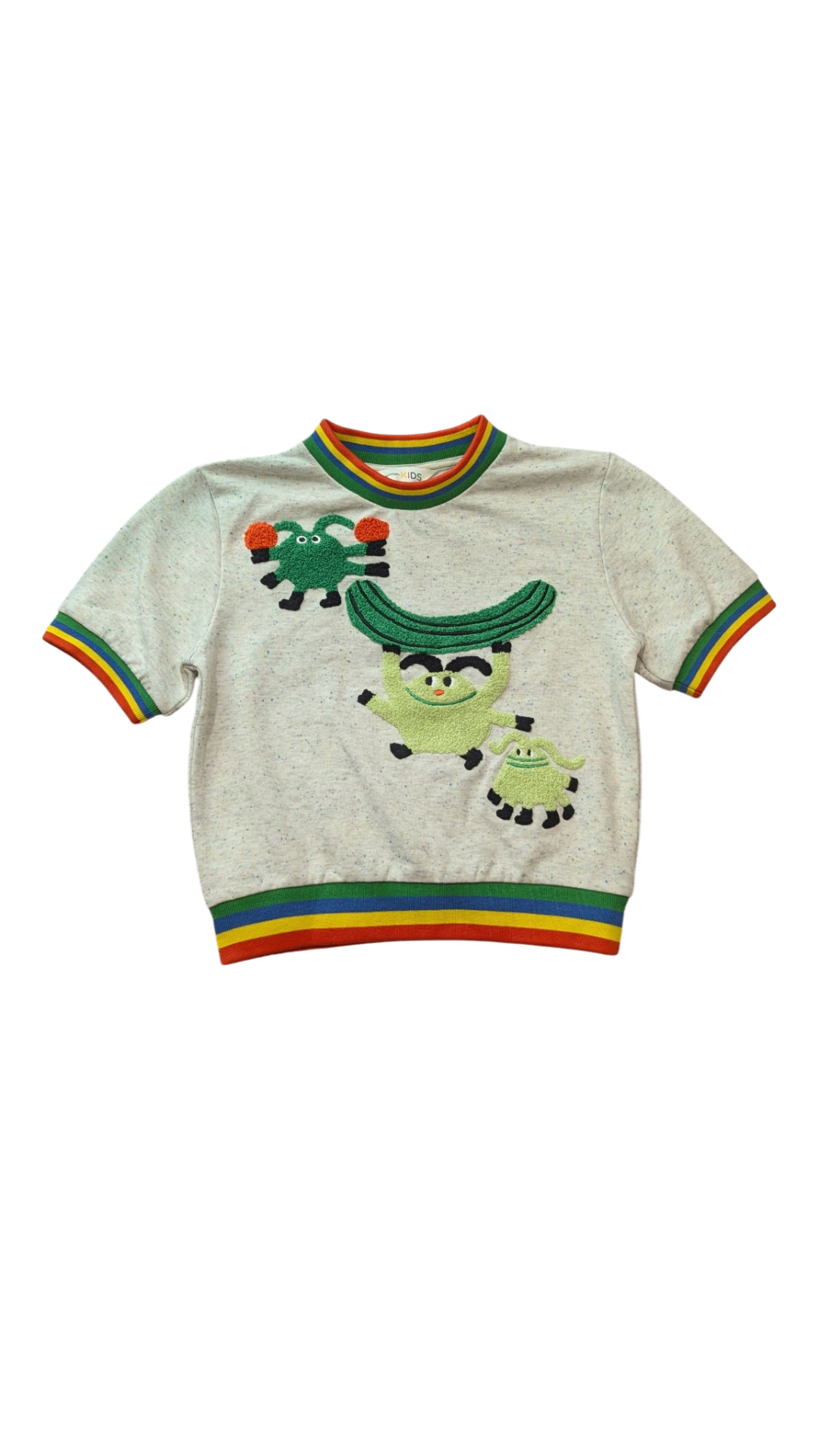 Gorman Playground T-Shirt, Grey w Multi Trims, 3-4Y
