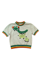 Gorman Playground T-Shirt, Grey w Multi Trims, 3-4Y