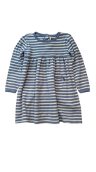 Jojo Maman Bebe Dress, Blue and White, 3-4