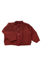 Handknit Cardigan, Red, 3