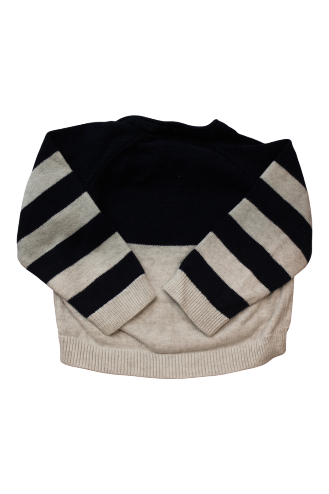 Beanstork Jumper, Navy blue and cream, 6m