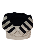 Beanstork Jumper, Navy blue and cream, 6m