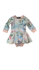 Rock Your Baby Dress, Pastel multicolour with pink trim, 3-6M