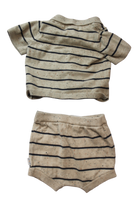Jack & Milly Knitwear Set, Beige with navy stripes, 00