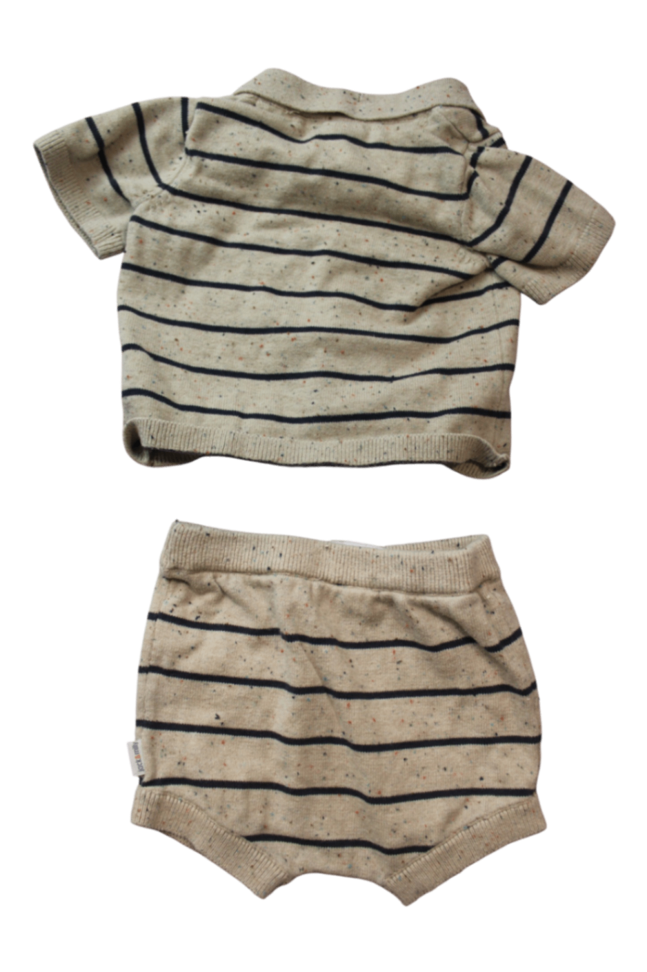 Jack & Milly Knitwear Set, Beige with navy stripes, 00
