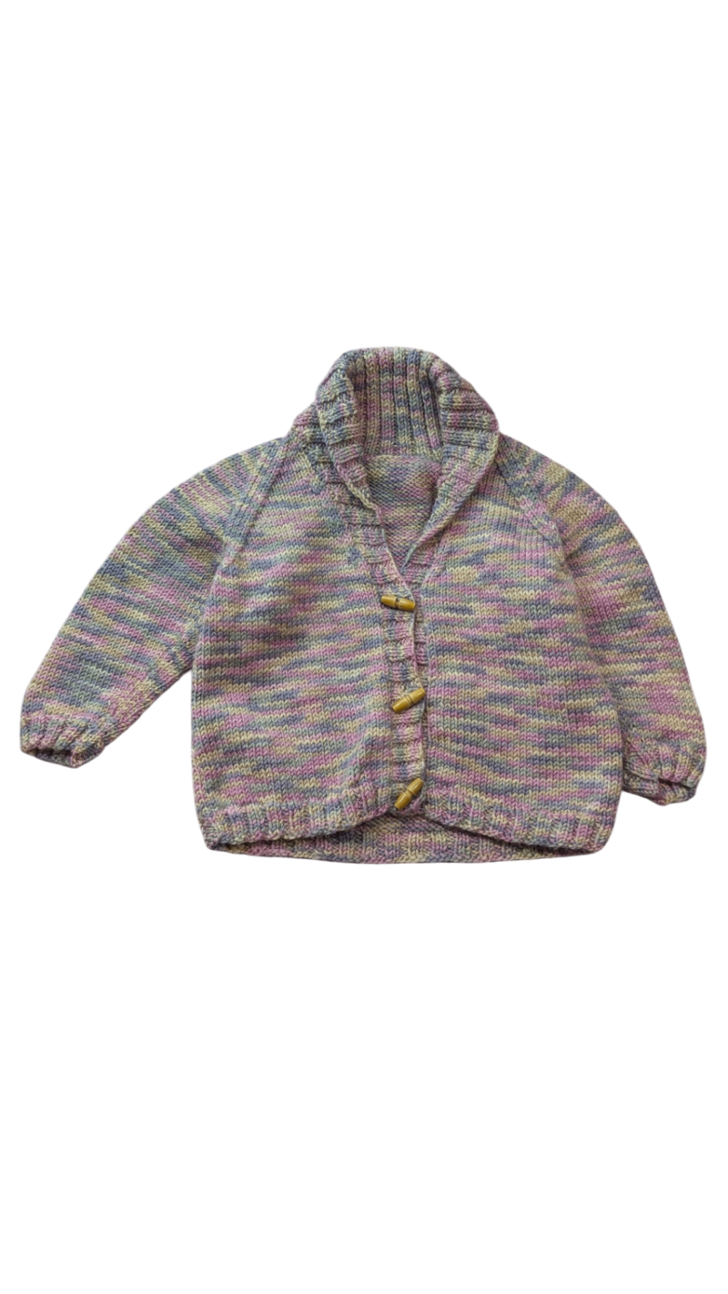 Handknit Cardigan, Pastel multicolour, 3-4