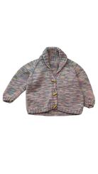 Handknit Cardigan, Pastel multicolour, 3-4