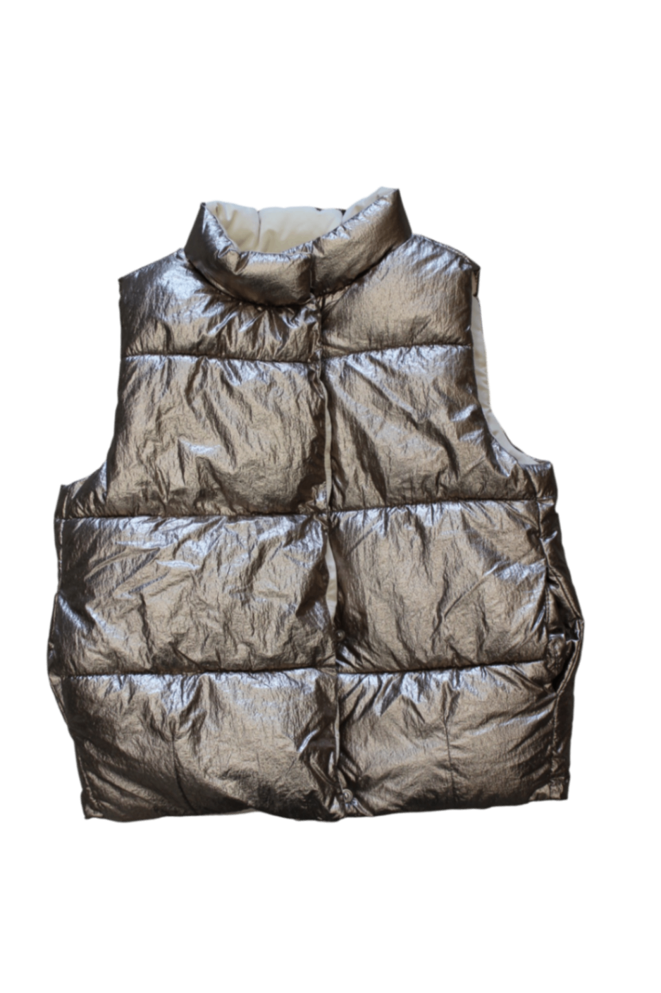 Zara Puffer Vest, metallic, 4-5