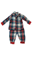 Peter Alexander Pajama Set, Red, green, blue, cream plaid, 1