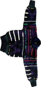 Cuggi Jumper, Black with purple, green, white, red and blue accents, 6
