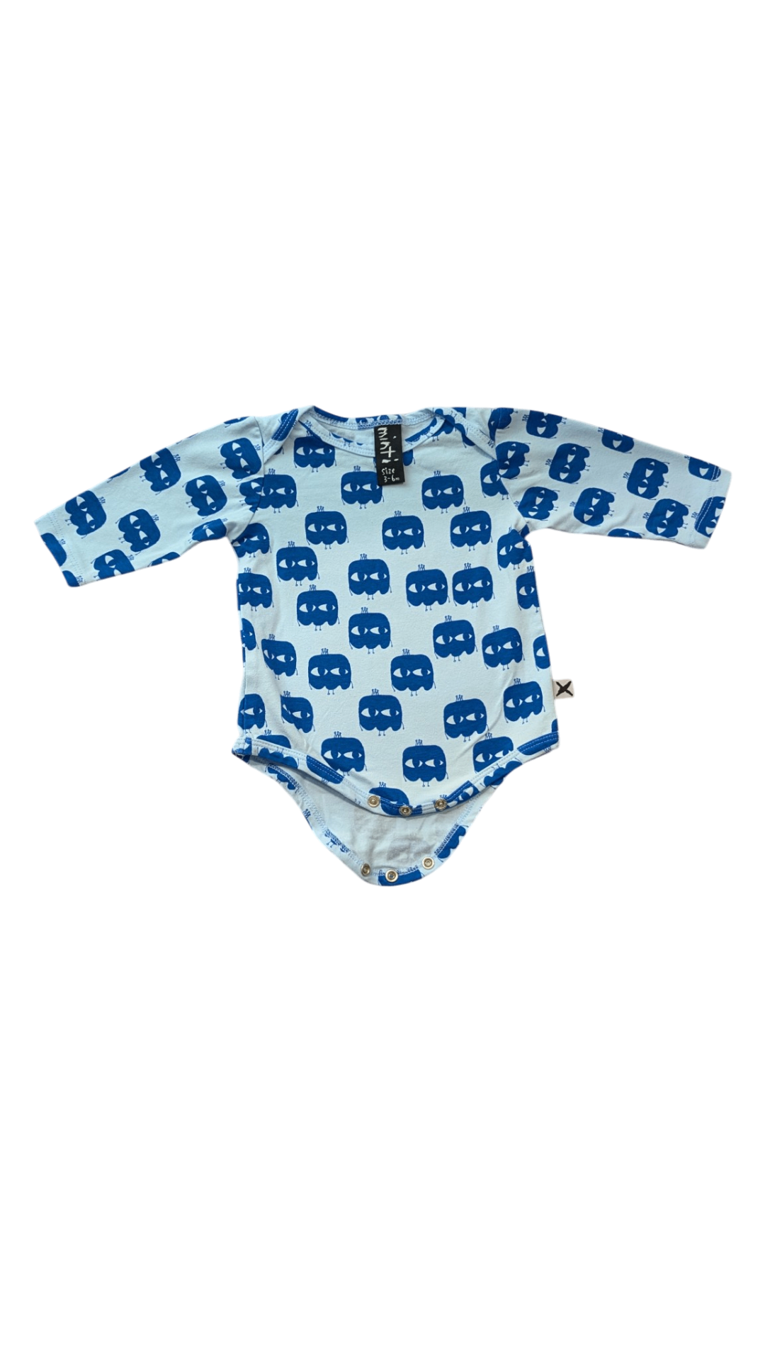 Minti Bodysuit, Light Blue and Blue, 3-6m