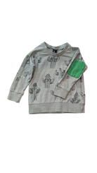 Minti Jumper, Grey with green, 1