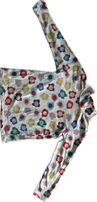 Gorman Playground Long-Sleeve T-Shirt, Grey with multi flower design, 5-6