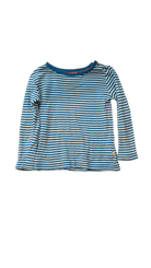 Frugi Long-Sleeve T-Shirt, Blue and White, 3-4