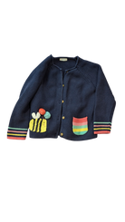 Next Cardigan, Navy blue with multicolour accents, 2-3