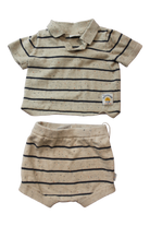 Jack & Milly Knitwear Set, Beige with navy stripes, 00