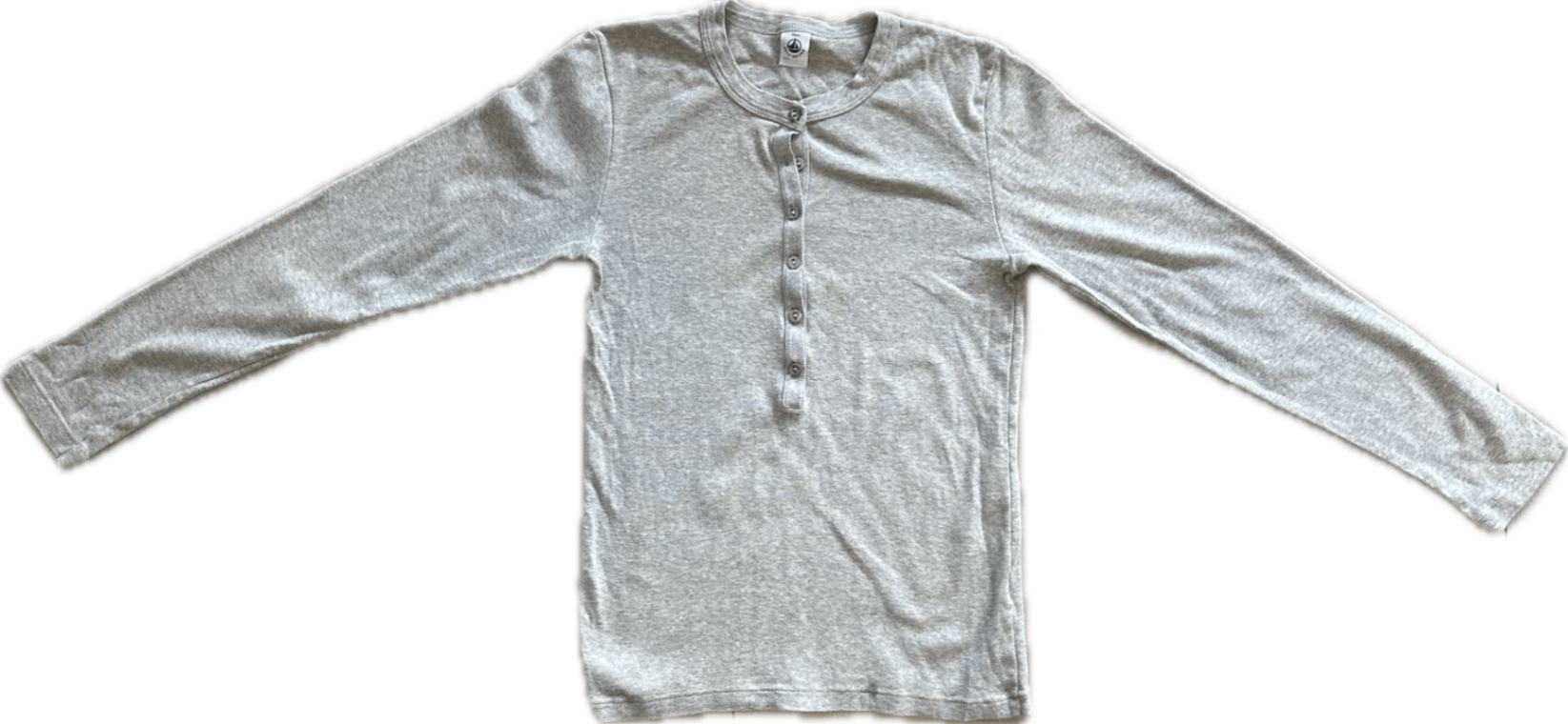 Petit Bateau Long-Sleeve T-Shirt, Grey, 16