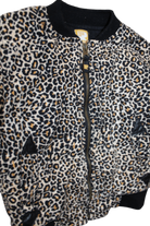 Rock Your Kid Bomber Jacket, Black and tan leopard print, 4