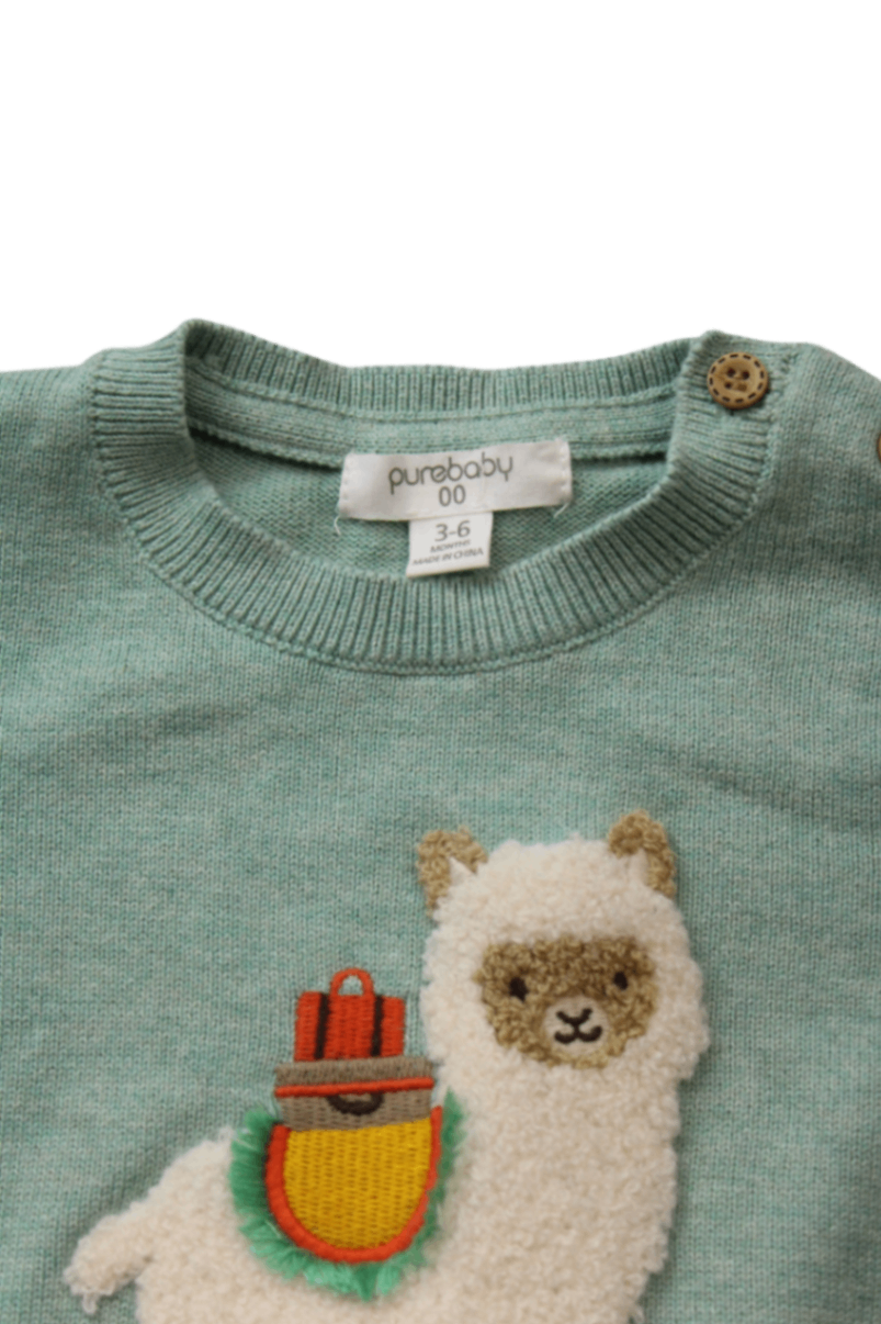 Purebaby Jumper, Mint green, 00 / 3-6 months