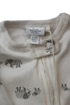 Très Beau et Belle Playsuit, Cream with grey print, 3-6M