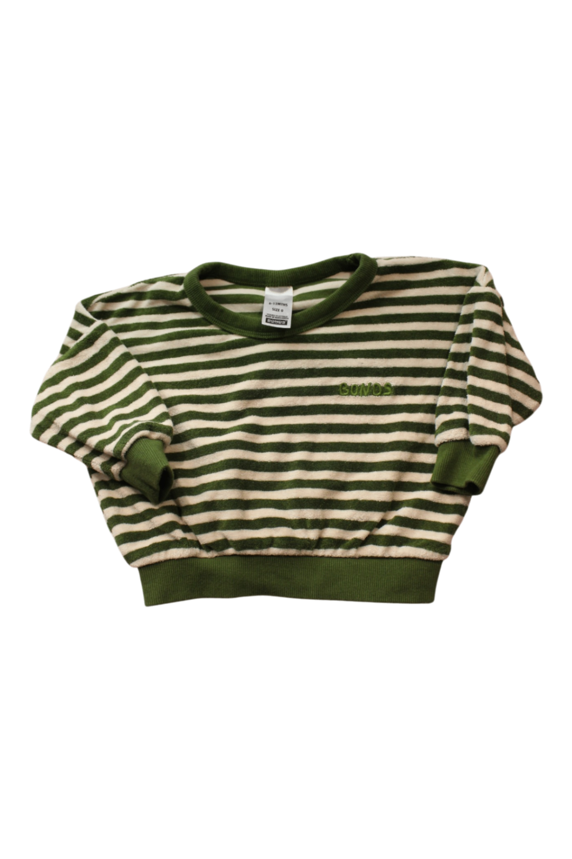Bonds Jumper, Green and Cream, 6-12MTHS / Size 0
